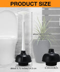 Heavy Duty Toilet Plunger Bulk Pack Of Six Black Double Thrust Rubber Force Cups Built Like A Tank, measuring 42.5cm and 8cm.
