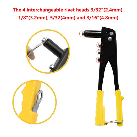 Badass Hella Strong Manual Rivet Gun With Comfortable Yellow Grip Single Hand Tool For Truck Fender Flares Corrosion Resistant Steel Heavy Duty Auto Shop Essential
