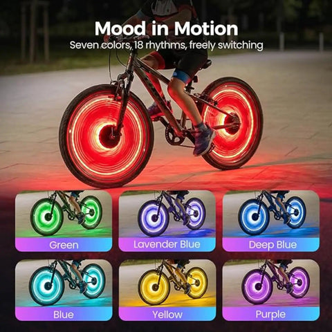 Bright Dope Multicolor Wheel Hub Lights For Night Riding Quick Install Tool Free Spoke Lights That Boost Bike Safety And Visibility