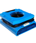 Blue Low Profile Air Mover 0.25 HP, 1200 CFM, 2 Speed Carpet Dryer Floor Fan With Dual GFCI Outlets, stackable and lightweight