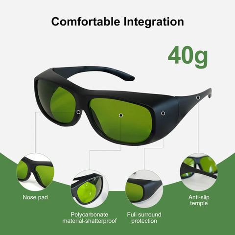 Kickass Laser Safety Goggles For IPL And Fiber Laser Top Shelf OD7 Glasses Blocking 800 To 1100Nm With Heavy Duty UV IR Shielding For Hair Removal Shops And Industrial Labs Pro Grade Impact Proof Frame With Crisp Optics