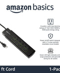 8 Outlet Power Strip Surge Protector With 4500 Joules And 6 Foot Cord For Computers TVs And Home Theater Gear