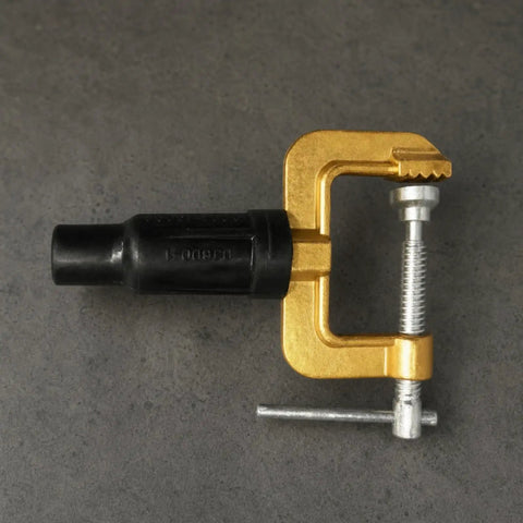 Dope Heavy Duty Grounding Clamp With Screw For Welders And Workshops Featuring Secure Insulated Handle and brass body design.