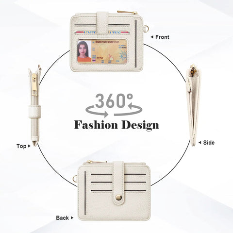 Beaded Boho Wristlet Wallet for Women With RFID Blocking Card Holder Convertible Wristlet and Keychain Creamy Grey 360 view