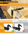 Heavy Duty Beam Puller Tool With Iron Hooks And Reversible Ratchet in use for beam tensioning