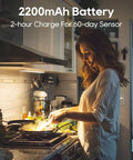 Woman cooking under Wireless Under Cabinet Lighting Kit With Motion Sensor And Three Color Temperatures