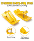 Heavy Duty Tractor Bucket Skids For Lawns And Driveway Surfaces Two Pack Bolt On Edge Guards with premium heavy-duty steel and yellow finish.
