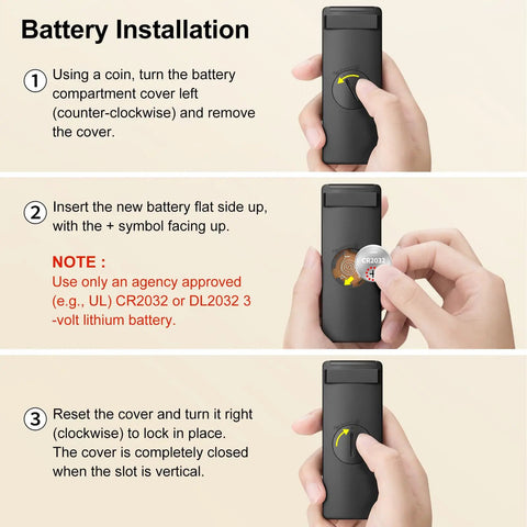 Battery installation guide for Drop In Replacement Remote For TV Speaker And Solo Soundbar Series II, Solo TV Sound System.