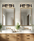 Industrial Black Wall Sconces Set Of Two Matte Black And Gold Indoor Hardwired Wall Lighting Fixtures for bathroom mirror setup