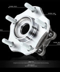 Front Wheel Bearing Hub Assembly For Nissan Rogue And Rogue Sport 2014 To 2019 Driver Or Passenger Side Bare Steel Plug And Play