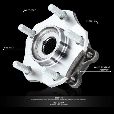 Front Wheel Bearing Hub Assembly For Nissan Rogue And Rogue Sport 2014 To 2019 Driver Or Passenger Side Bare Steel Plug And Play