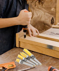 6mm Flush Trim Router Bit Bearing Cutter Delivers Dead Nuts Precision For Woodworking Engraving Grooving and Slick Edge trimming in use on wood.