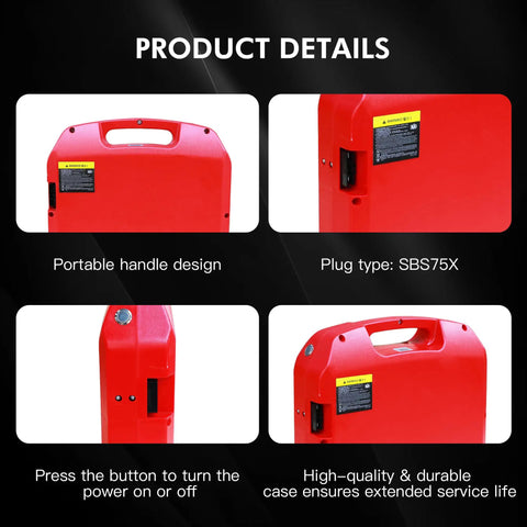 Heavy Duty 24V 20Ah Electric Pallet Jack Lithium Ion Battery For Heli Jialift Lonking Jac Tailift Forklift with SBS75 Plug design.