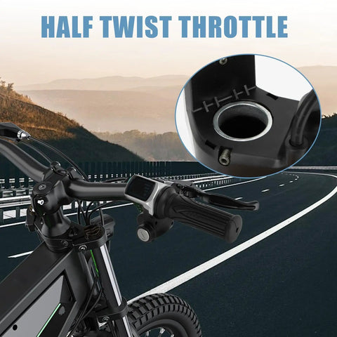 Half Twist Throttle For 22mm Handlebars 48V With LED Display And 2 Lock Keys Ideal For Ebikes Motorcycles And Scooters Easy Install And Precise Power Control For 48V Systems Compatible With Most 48V Electric Bikes