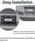 Easy installation of No Drill Front License Plate Bracket Mount for Bumpers and Grilles with clear instructions shown.