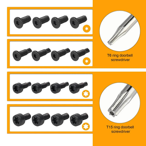 Must Have Doorbell Screwdriver Kit With 20 Screws And USB Charging Cable For Video Doorbell 1 2 Pro And Elite Models Orange Security Screw Set