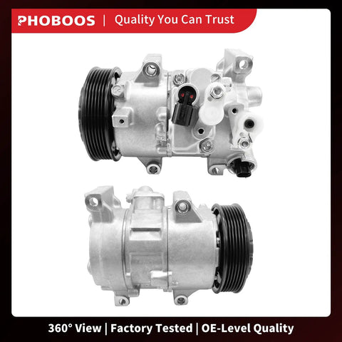 Straight Up AC Compressor With Integrated Clutch Keeping Your Toyota Corolla And Matrix Cool All Season Long 2011 To 2013 1.8L Engine Direct Replacement Parts, 360-degree view.