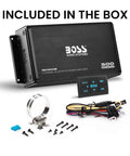 4 Channel ATV UTV Marine Amplifier With Bluetooth Remote Plug And Play, 125W Max Per Channel, 94W RMS, Weatherproof Full Range Audio