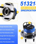 Front Wheel Bearing Hub Assembly With 5 Lug ABS Fits Chevy Cobalt 2008 2010 Malibu 2004 2012 Pontiac G6 2005 2010 Saturn Aura 2007 2009 HHR 2008 2010 Replacement Hub Assembly with specifications
