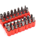 33 Piece Tamper Proof Screwdriver Bit Set With One Quarter Inch Shank Includes Torx T8 T10 T15 T20 T25 T27 T30 T35 T40 Y No 1 2 3 4