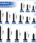 Heavy Duty M2 M3 M4 Phillips Pan Head Self Tapping Wood Screws Assortment Kit 685 Piece Set in sizes 6mm to 30mm