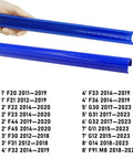Close-up of blue BMW Grille Insert Trim Covers V Brace Wrap for 1 Series Through 7 Series, suitable for F20 F21 F22 F23 models.