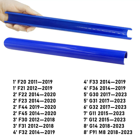 Close-up of blue BMW Grille Insert Trim Covers V Brace Wrap for 1 Series Through 7 Series, suitable for F20 F21 F22 F23 models.