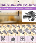 150Pcs Woodruff Keys Set In 15 Sizes 3mm 4mm 5mm 6mm 8mm 10mm Half Moon Semicircle Bond Keys For Fasteners And Mechanical Hardware Metric Assortment Kit For DIYers And Pros displayed on a table with a gear illustration.