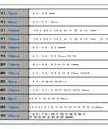 Heavy Duty Spring Collet Set For Engraving And Milling Machines Including ER25 Chuck sizes and specifications chart.