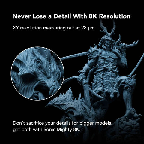 Next Level Tabletop Resin Lcd 3D Printer Featuring Hella Crisp 8K Ultra Fine Detail And Generous Build Volume For Miniatures And Figures Quick Cure Photopolymer Compatible