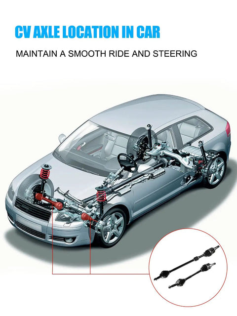 2 Pack Front CV Axle Shaft Assembly For Toyota Yaris 1.5L 2006 2007 2008 2009 2010 2011 2012 2013 2014 Driver And Passenger Side NCV69451 NCV69452 66 5277 66 5278 OEM Compatible, front axle location diagram