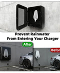 Hella Rugged EV Charger Enclosure For Tesla Wall Connector And Most Electric Cars galvanized steel box installed to protect charger.