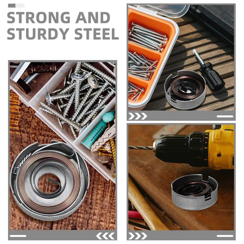 Top Shelf Drill Press Quill Return Spring Assembly With Reinforced Steel Cap For Smooth Bench Feed Recovery And No Nonsense Stationary Tool Repair Upgrades Measuring Two Point Zero Four Inches in work environment.