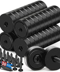 Heavy Duty Neodymium Magnets Set 36 Countersunk Magnets With Screws 0.6 x 0.2 Inch 20 Lb Hold for Kitchen, Workshop, Science, Crafts