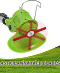 60 Pack String Trimmer Blades Replacement Set for Weed Eater Wacker Blades with Universal Fit, installed on green trimmer