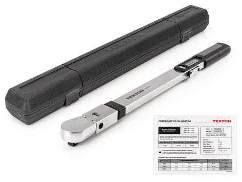Half Inch Drive Torque Wrench with 72-Tooth Split Beam, 40-250 Ft-Lb Range, Serialized and ASME Calibrated, includes case and manual