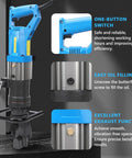 Close-up of 5/8 Inch Electric Hydraulic Rebar Bender's one-button switch and oil filling mechanism.