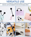 Slick Magnetic Silicone Cable Ties 10 Pack Reusable Cord Organizer For Laptops Phones Travel Gear holds various cables.