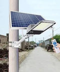 Ultra Bright Solar Street Light With Motion Sensor And Remote Control IP67 Waterproof Outdoor Flood Light mounted on pole