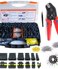 Weather Pack Connector Kit With Ratchet Crimping Tool For Automotive, Motorcycle And Boat Wiring, 1350Pcs In 1 To 6 Pin Sets, toolbox open view.