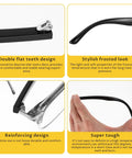 DIY Glasses Temple Replacement Arms Kit With Screws, Washers, Screwdriver And Nose Pads TR90 Eyeglasses Repair Set In Black