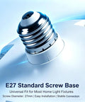 E27 standard screw base for easy installation in light fixtures, suitable for E26 Socket Fan With Light And Remote.