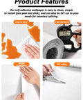 Hands demonstrating easy installation of Game Changing 5 Mm Thick Thermal Insulation Wallpaper Roll Self Adhesive.