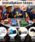 Pinewood Derby Car Weights Kit With 4 Ounce Total Weight Lead Free Derby Weights And Half Ounce Graphite Powder Graphite Lubricant For Pine Wheels And Axles Low Profile Weights To Tweak The COG And Easy Install installation steps with scouts and cars in background