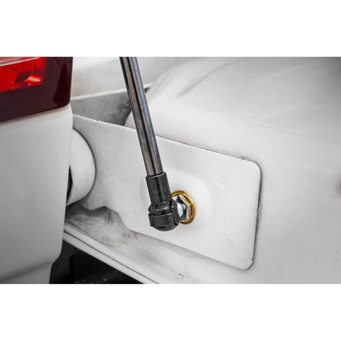 Close-up of Tailgate Assist for Ram 1500 2500 3500 Trucks 2010-2026, showing smooth and safe lowering mechanism installed.