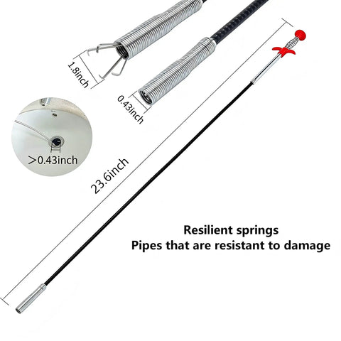 Long Reach Drain Cleaning Tool With Flexible 25 Inch Grabber Claw For Toilet Sink Shower Kitchen Bathroom Tub Clog Removal And Sewer Blockage Relief Today