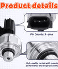 Direct Fit Plug And Play Air Conditioning Pressure Sensor 977213K000 For Hyundai Santa Fe 2006 To 2018 And Sonata 2005 To 2017, metallic details.