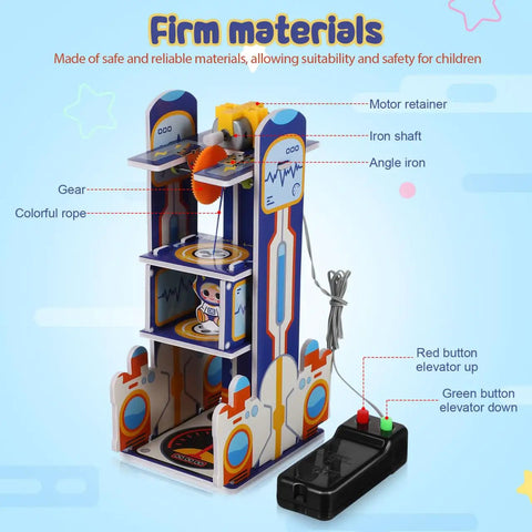 Hands On DIY STEM Elevator Project For Kids Age Five Plus A Fun Engineering Puzzle Kit With Step By Step Guide To Build A 3D Elevator Model Learn Physics And Critical Thinking Through Creative Play, KT board