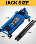 Heavy Duty 3 Ton Floor Jack With Steel Hydraulic System, Dual Piston Quick Lift Pump For SUVs And Trucks, 6000 Lb Capacity