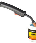 MIG Welding Nozzle Gel 16 Ounce White Odorless Non Toxic Silicon Free Pro Grade Formula That Keeps Nozzles And Contact Tips From Clogging Reducing Porosity Great For Semi And Auto Welders shown with welding gun nozzle.